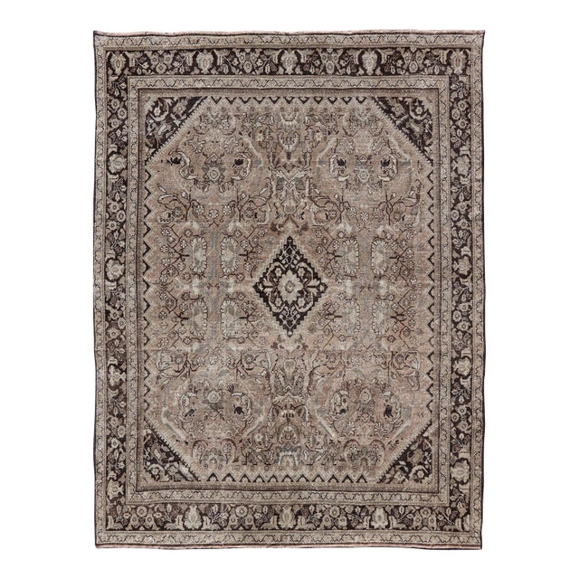Sultanabad-Mahal Vintage Persian Rug With Sub-Geometric Diamond Design 9'3" X 12'9" For Sale