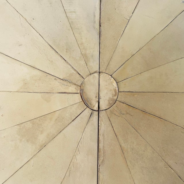 Art Deco Italian Wood and Beige Parchment Dining Table, 1930s For Sale - Image 9 of 18