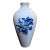 Vintage Miessen Floral Blue and Gold on White Vase For Sale
