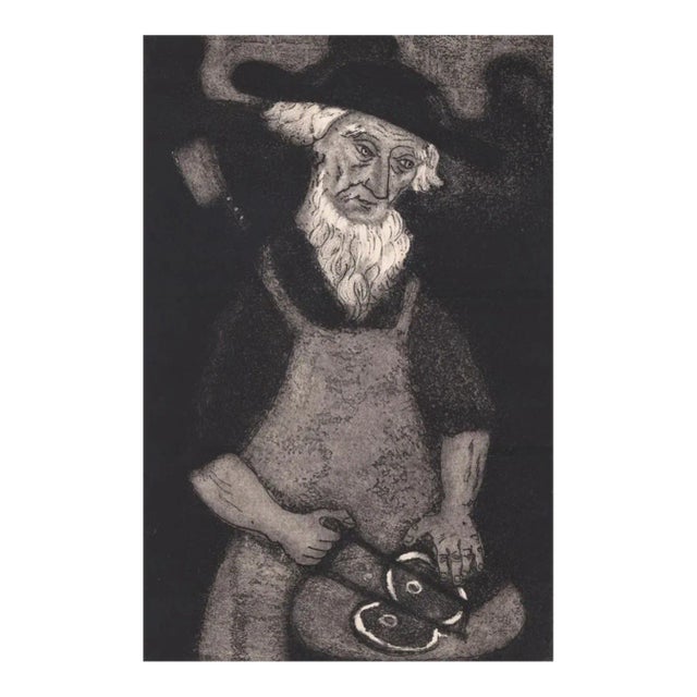 1950s Amish Butcher Etching by Kiehl and Xian Newswanger For Sale