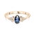 Metal Oval Cut Blue Sapphire and Diamond 14k Gold Ring Size 6.5 For Sale - Image 7 of 12