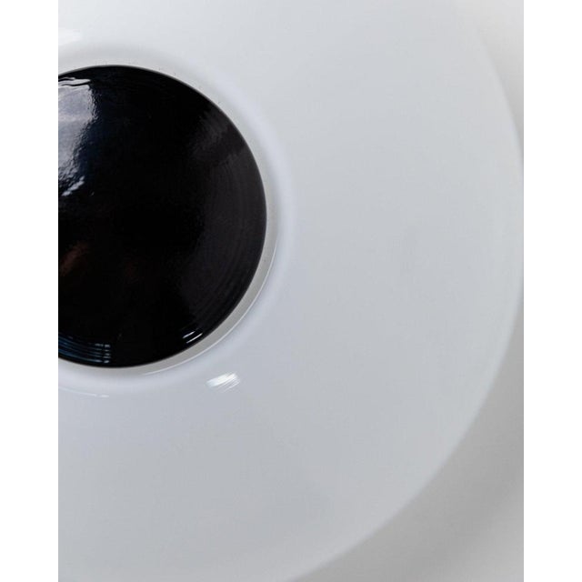 Vintage White and Black Murano Glass Wall or Ceiling Lamps, Italy, 1980s, Set of 2 For Sale - Image 9 of 11