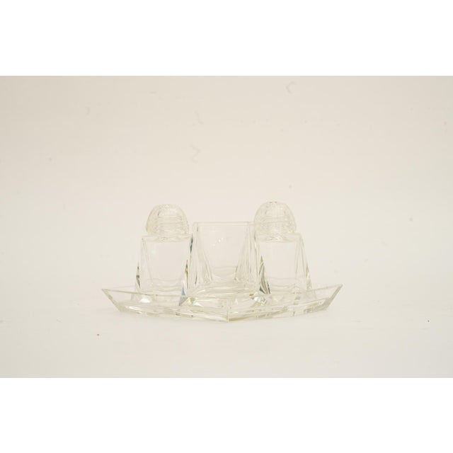 1920s Art Deco Glass Salt and Pepper with Toothpick Holders, Vienna, 1920s For Sale - Image 5 of 17