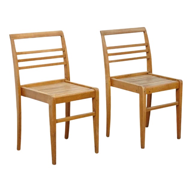 Set of Vintage Side Chairs by Rene Gabriel Wood, 1940s For Sale