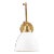 Chapman & Myers by Visual Comfort Studio Wellfleet Double Arm Dome Task Sconce, Matte White & Burnished Brass For Sale