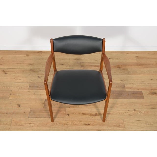 Mid-Century Modern Mid-Century Teak & Leather Armchair, Denmark, 1960s For Sale - Image 3 of 17