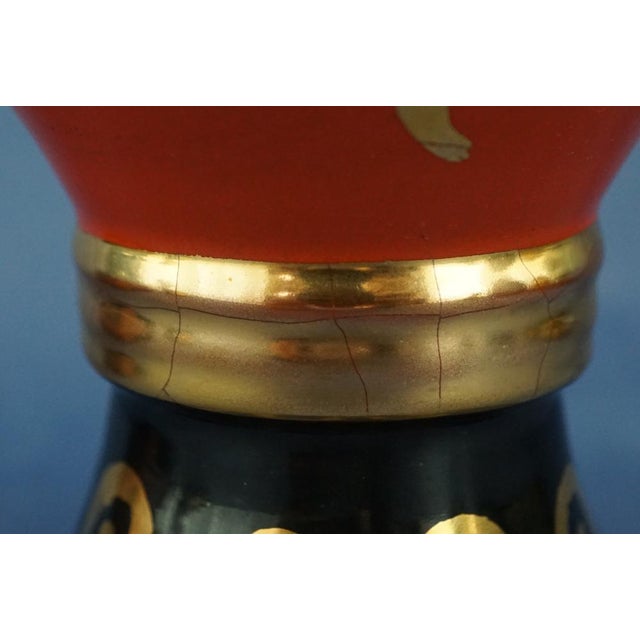 20th Century Futurist Two-Handled Ceramic Vase by Giuseppe Mazzotti of Mga, Italy, 1940s For Sale - Image 16 of 18