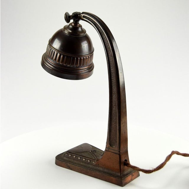 Table lamp from the Art Nouveau period. Enhance your table with this unusual lamp, entirely made of copper. It is an...