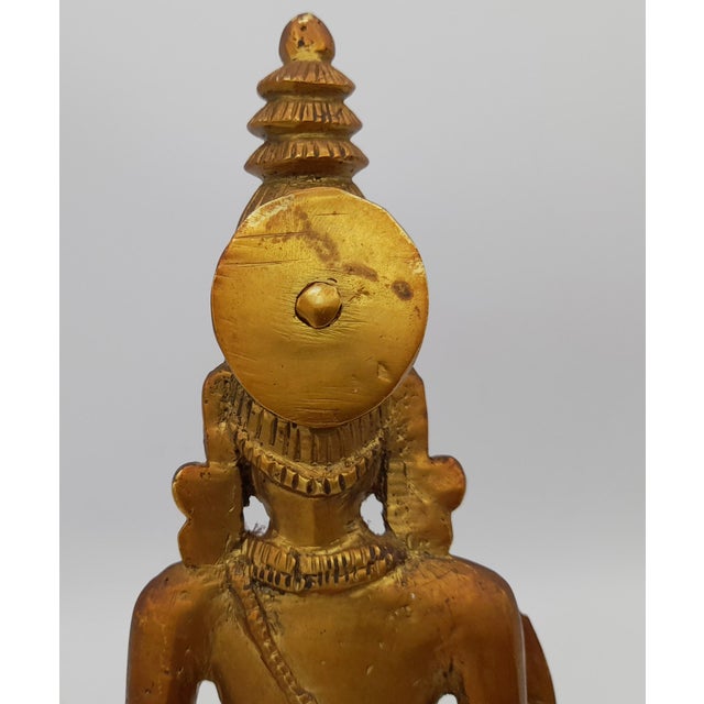 India, 20th century, superb bronze statue of the Hindu goddess Parvati, wife of Shiva, adorned with a tall headdress,...