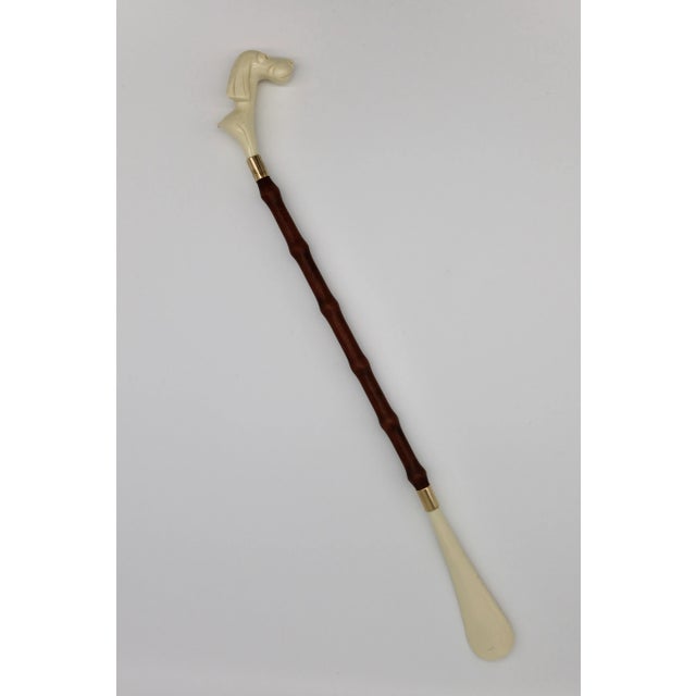 Brown Vintage Italian Dog Head Shoe Horn For Sale - Image 8 of 8