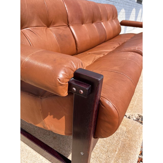 Percival Lafer Brazilian Rosewood & Leather Sofa, Circa 1960s For Sale In Denver - Image 6 of 17