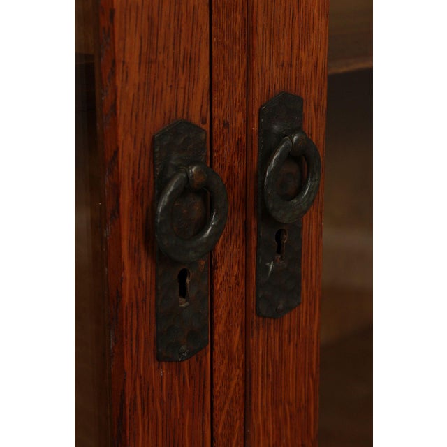 Lifetime Furniture Antique Mission Oak Two-Door Bookcase For Sale - Image 9 of 12