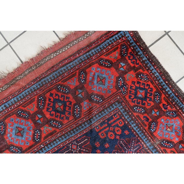1880s, Handmade Antique Afghan Baluch Rug 3.1' X 7.1' For Sale - Image 12 of 13