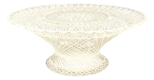 Russel Woodard Spun Fiberglass Glass Top 44" Round Outdoor Coffee Table