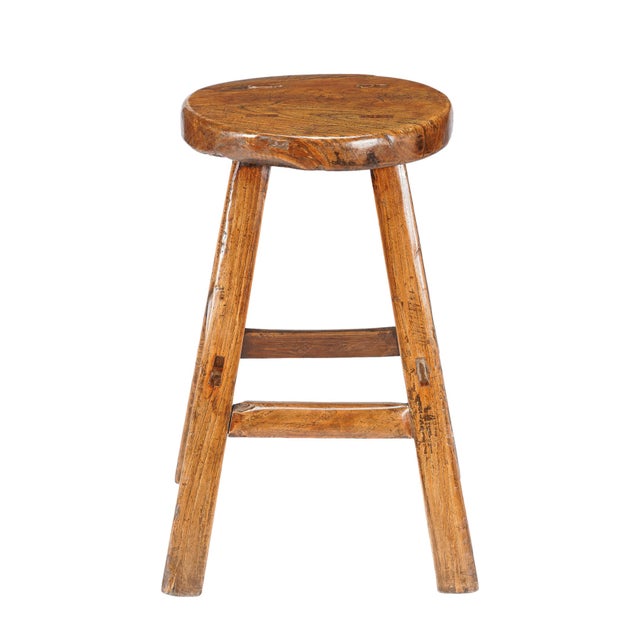Chinese Qing Dynasty Elm Stool, C. 1875-1900 For Sale - Image 9 of 10