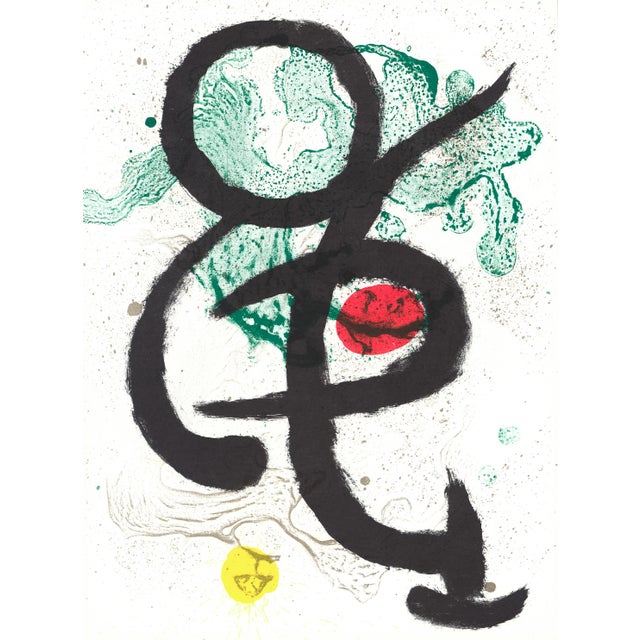 Abstract 1967 Diptych Lithograph by Joan Miró "Danse Barbare" (Barbarian Dance) For Sale - Image 3 of 5