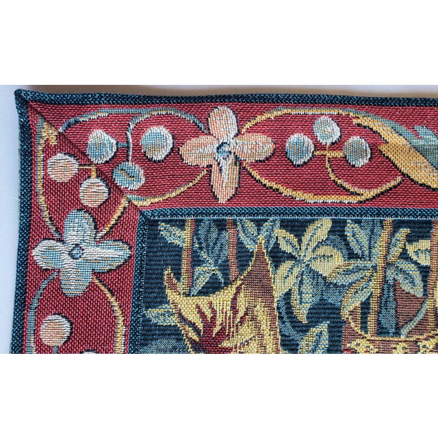 Textile Vintage French Gobelin Style "Les Chevaliers De La Table Ronde" After William Morris Tapestry For Sale - Image 7 of 14