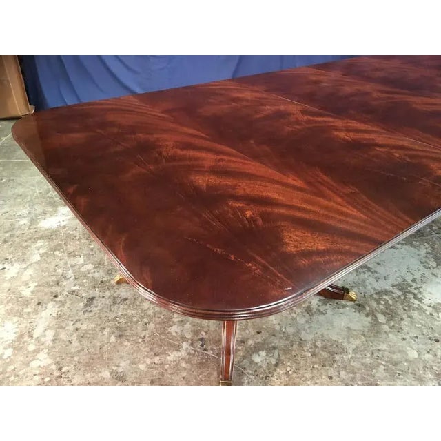 Leighton Hall Made-To-Order Large Crotch Mahogany Dining Table For Sale - Image 9 of 12