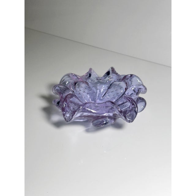 1950s Alexandrite Murano Bullicante Bubbles Ashtray, 1950s For Sale - Image 5 of 10