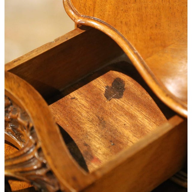 19th Century French Louis XV Style Walnut Coiffeuse Dressing Table With Mirror For Sale - Image 10 of 13