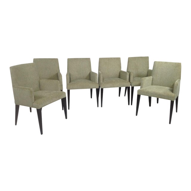 MidCentury Modern Green Dining Chairs Set of 6 Chairish
