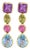 Bochic “Orient” Amethyst, Peridot, Ruby & Topaz Earrings Set 18K Gold & Silver, 2 pieces For Sale