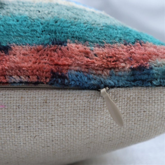 Contemporary Contemporary Multi Color Handmade Velvet Pillow and Down Feather Insert For Sale - Image 3 of 10