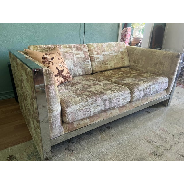 1960s 1960s/70s Chrome Selig Loveseat For Sale - Image 5 of 6
