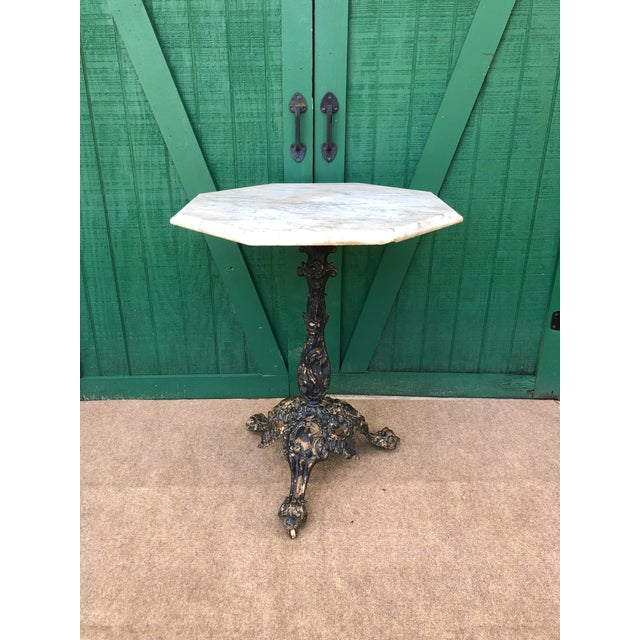 Late 19th Century Marble and Cast Iron Pedestal Bistro Table Chairish