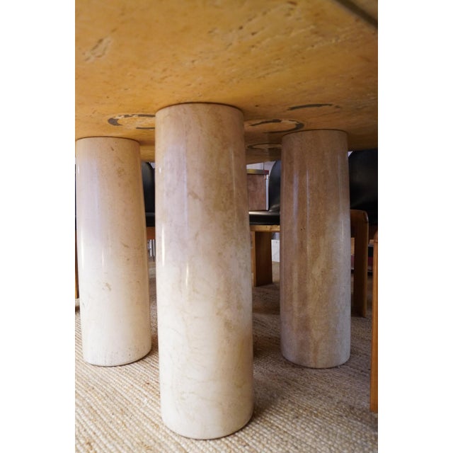 Stone Travertine Colonnato Table by Mario Bellini for Cassina, 1970s For Sale - Image 7 of 9