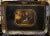 Early 19th C Regency Style Black Lacquer Tole Tray depicting a Romanesque scene