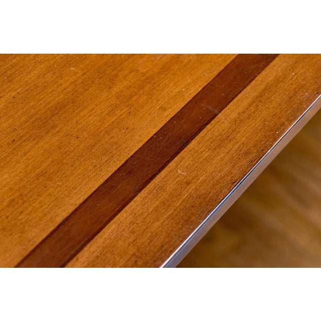 Wood Vintage Attributed to Nancy Corzine Double Pedestal Dining Table For Sale - Image 7 of 12