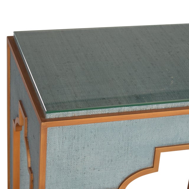 Chelsea House Inc Yangon Raffia Console - Blue For Sale - Image 4 of 5