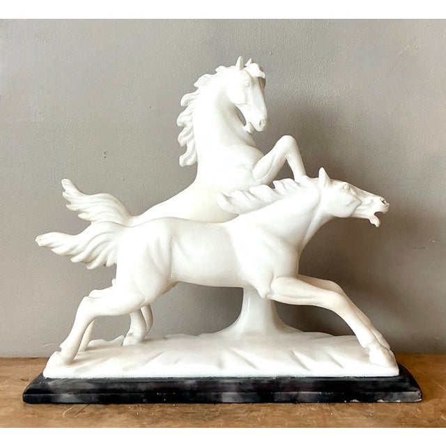 Vintage Italian Carved Stone Horse Sculpture For Sale - Image 9 of 12
