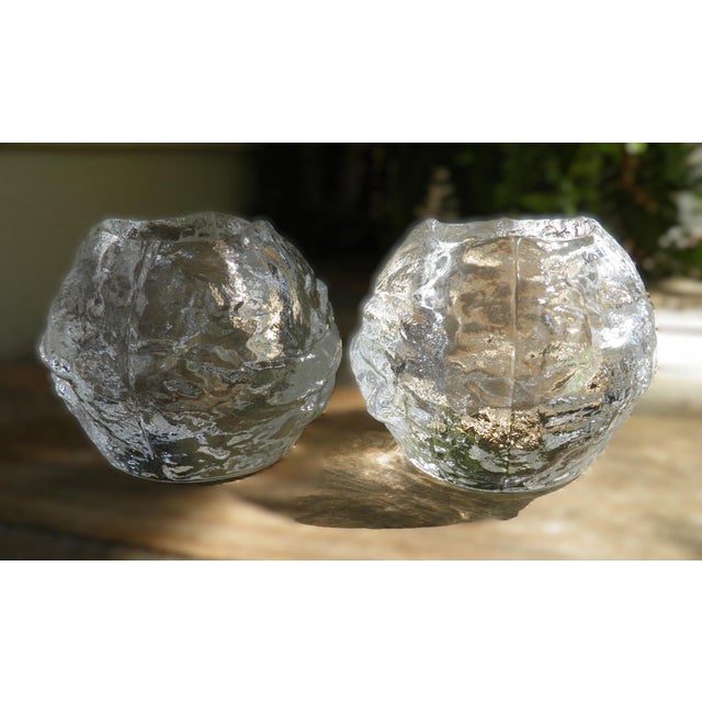 Vintage 1970s Kosta Boda Crystal Snowball Candle Holders Set of 2 This is a set of 2 vintage 1970s Kosta Boda Snowball...