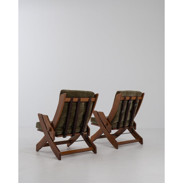 Pair Of Mid-Century Modern Lounge Armchairs With Adjustable Backs Green For Sale - Image 18 of 18