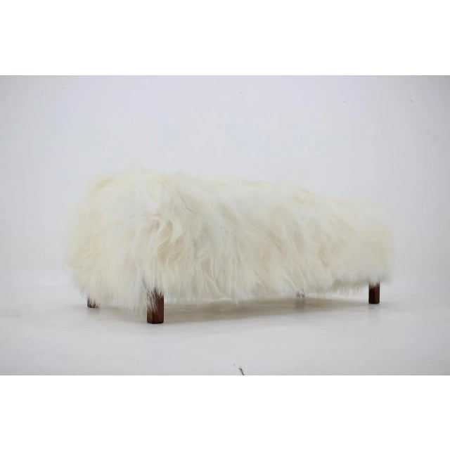 Czechoslovakian Art Deco Sheepskin Ottoman, 1930s For Sale - Image 6 of 17