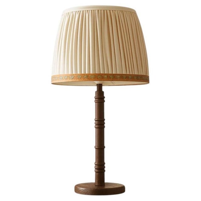 Not Yet Made - Made To Order Lily Table Lamp in Wood with Cotton Pleated Shade by Popus Editions For Sale - Image 5 of 5