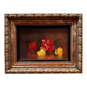 Antique Oil Painting of Roses