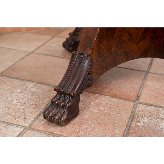 Coffee Table in Mahogany and Marble For Sale - Image 3 of 5