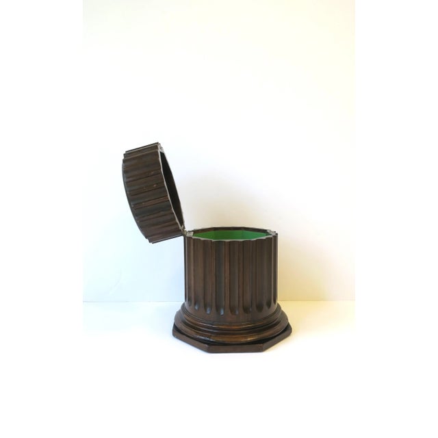 Wood Column Pedestal Box, Neoclassical Style, Circa Mid-20th Century For Sale - Image 7 of 13