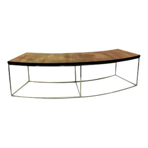 1970s Milo Baughman Modern Rosewood & Chrome Demilune Bench