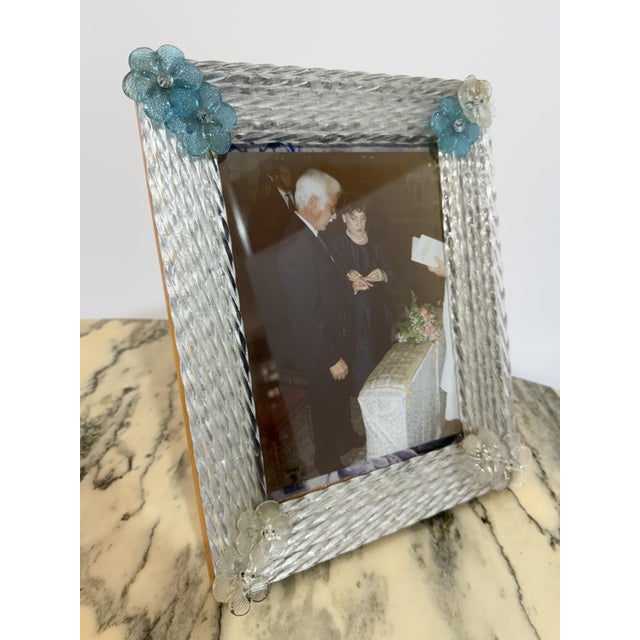 Large Murano glass photograph frame, 1960 Found in a noble apartment in my hometown, Palermo. Intact and in good...
