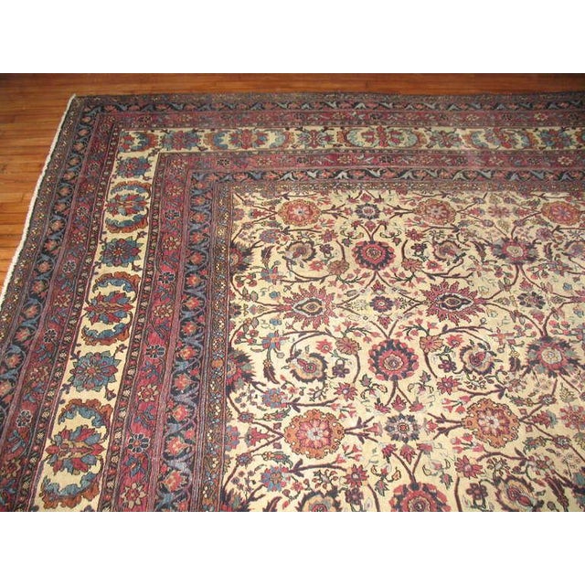 Persian Oversize Antique Persian Teheran Rug For Sale - Image 3 of 18