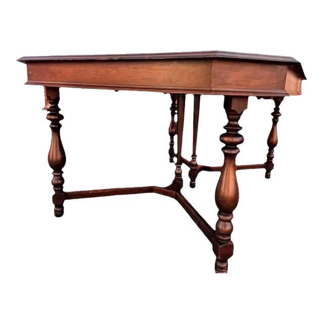 Early 20th Century Antique Walnut Spanish Revival Dining Table For Sale