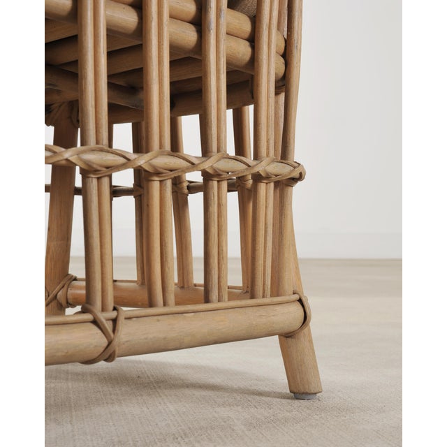 Set of Eight Danny Ho Fong Rattan Garden Dining Armchairs For Sale - Image 16 of 18