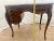 Vintage French Desk Kidney Shaped Vanity Three Carved Drawers Inlays Petite Size For Sale - Image 10 of 13