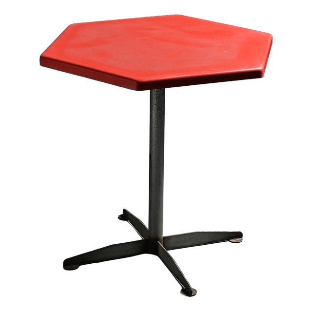 Red Hexagonal Table, Switzerland, 1970 For Sale