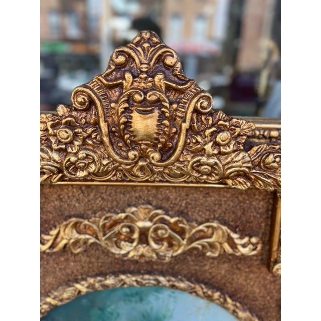 French 1960s Oil Painting on Canvas Gold Leaf Framed in Gold Leaf For Sale - Image 3 of 4