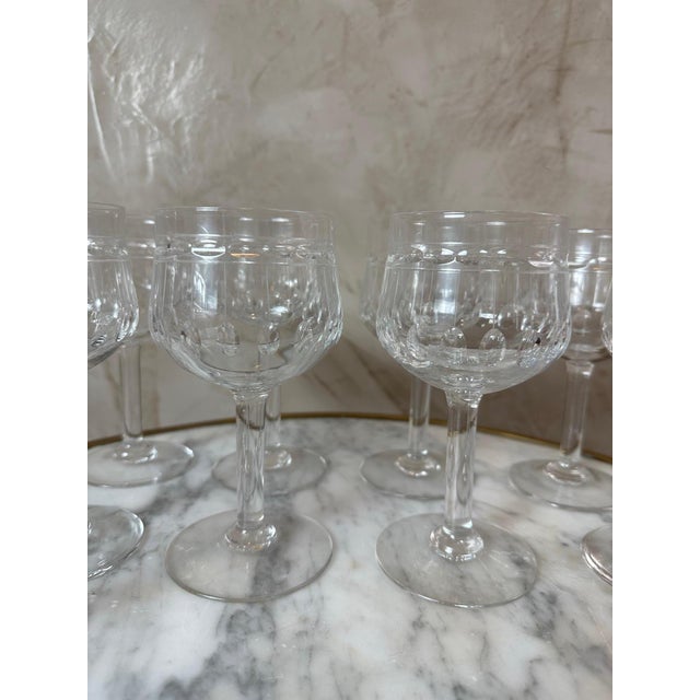 Crystal Glasses, 1930, Set of 10 For Sale - Image 10 of 13